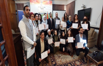 The Embassy of India, Baghdad organised 2nd Yoga Convocation Ceremony for successful participants of intermediate level yoga course on 12th January 2023