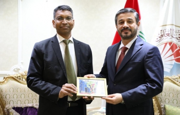 Ambassador Prashant Pise met H.E. Mr. Naeem Al-Aboudi, Minister of Higher Education and Scientific Research in the Government of the Republic of Iraq, on 22 January 2023. During the meeting, bilateral issues of mutual interest were discussed.Ambassador Prashant Pise met H.E. Mr. Naeem Al-Aboudi, Minister of Higher Education and Scientific Research in the Government of the Republic of Iraq, on 22 January 2023. During the meeting, bilateral issues of mutual interest were discussed.