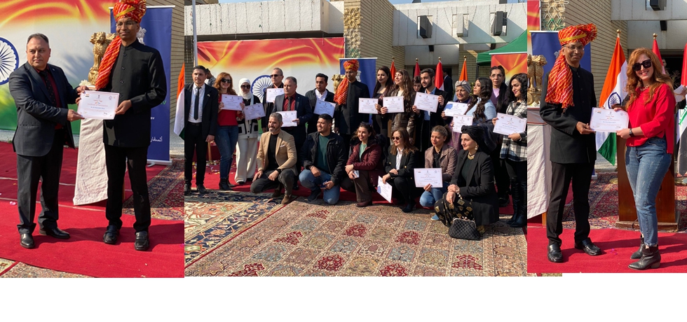 A convocation ceremony for successful participants of beginner-level yoga course was organized at Embassy of India, Baghdad.