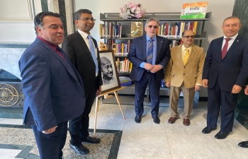 Dr. Ausaf Sayeed, Secretary (CPV & OIA) received by President of American University of Iraq-Baghdad (AUIB) Dr. Michael W. Mulnix at newly established India Corner at AUIB