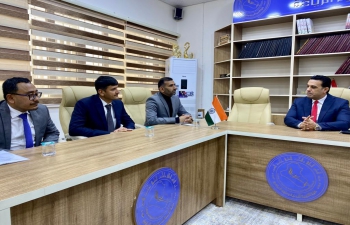 Delegation from Embassy of India,  Baghdad visited University of Basra and held a meeting with Dean, college of physical education and sports sciences,  Head of cultural relations and senior faculty members.
