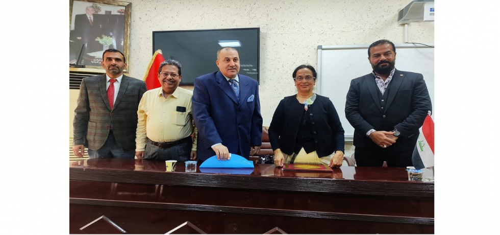 An eminent Gandhian philosopher, Dr. Shobhana Radhakrishna delivered a lecture on ‘relevance of Gandhian philosophy in women’s empowerment’ at the College of Political Science, AL-Mustansiriyah University, Baghdad on the occasion of International Women’s Day. Her visit to Baghdad has been sponsored by ICCR under the aegis of celebrations of Azadi Ka Amrit Mahotsav (AKAM) and commemoration of 70th anniversary of India-Iraq friendship treaty. Dr. Mustafa Al-Bahadily, Assistant dean, College of political science, faculty members and students joined the event and interacted with Dr. Radhakrishna.