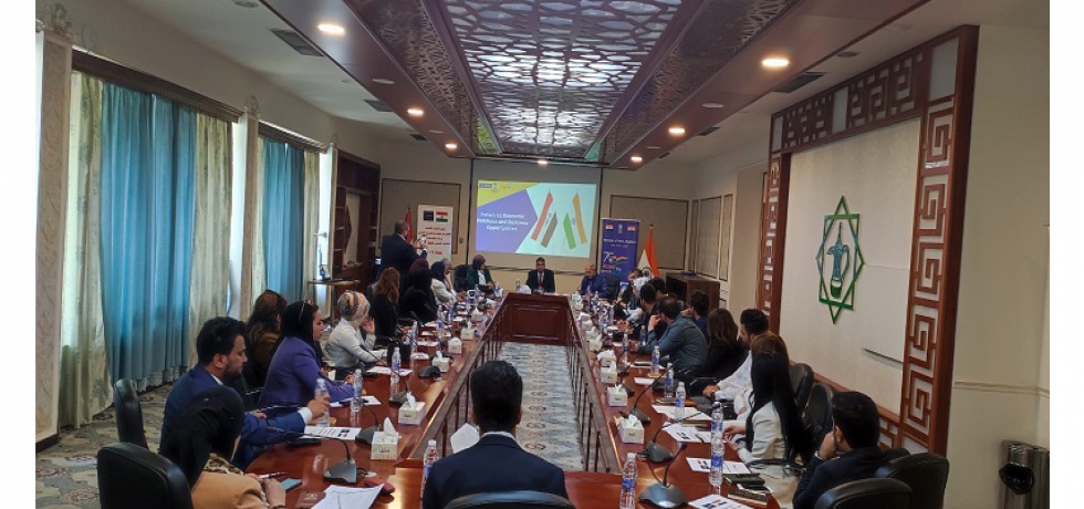 Ambassador's address at a workshop organised by Indian Embassy in collaboration with Nama Foundation for journalists, thinktanks, media personalities, representatives of civil society and academics and professionals. The topic of discussion was peaceful coexistence in India and India's rise as a major power and India-Iraq economic and business partnerships with investment opportunities in each other's country.