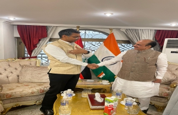 Visit of Hon'ble Home Minister of Telangana State, Mr. Mohamed Mahmood Ali to Indian Embassy premises in Baghdad.