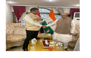 Visit of Hon'ble Home Minister of Telangana State, Mr. Mohamed Mahmood Ali to Indian Embassy premises in Baghdad.