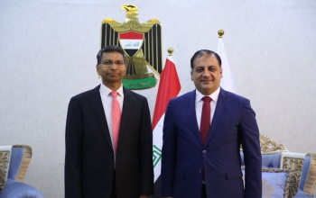Ambassador Prashant Pise met in Baghdad H.E. Mr. Ahmad Al Mubarqa, Minister of Youth and Sports of the Government of Iraq, on May 29, 2023. During the meeting, bilateral issues of common interest were discussed.