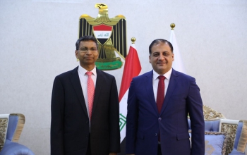Ambassador Prashant Pise met in Baghdad H.E. Mr. Ahmad Al Mubarqa, Minister of Youth and Sports of the Government of Iraq, on May 29, 2023. During the meeting, bilateral issues of common interest were discussed.