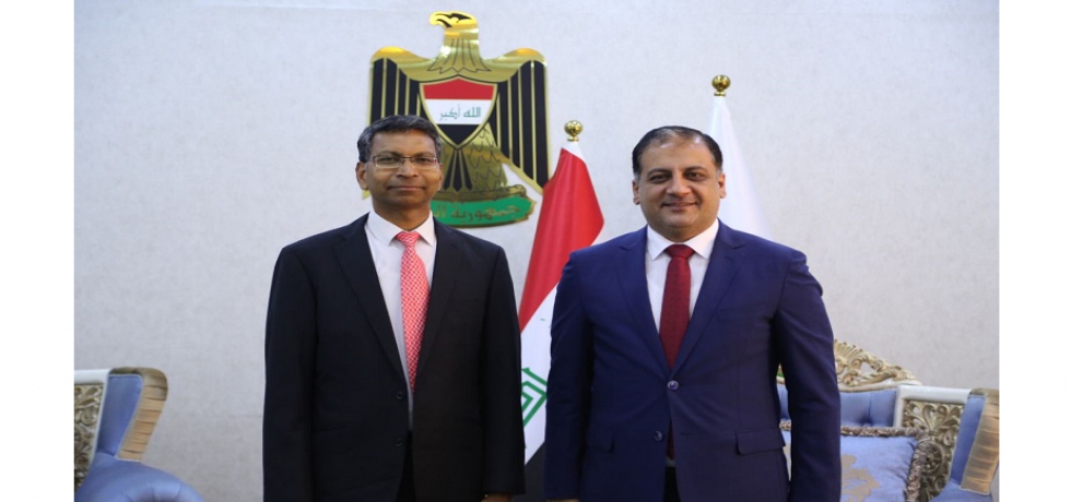Ambassador Prashant Pise met in Baghdad H.E. Mr. Ahmad Al Mubarqa, Minister of Youth and Sports of the Government of Iraq, on May 29, 2023. During the meeting, bilateral issues of common interest were discussed.
