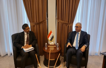 Ambassador Prashant Pise met in Baghdad on 6 June 2023 with Mr. Qaisar Ahmad Oglah, Consultant at the Ministry of Industry and Minerals, Deputy Head of Iraqi Side for JCM. Preparations for the 18th India-Iraq Joint Commission Meeting to be held in New Delhi on 19 – 20 June 2023, were discussed.