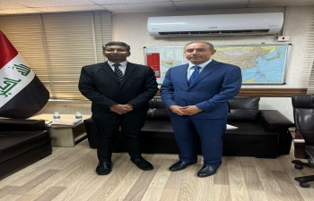 Ambassador Prashant Pise met on 12 June 2023 with H.E. Mr. Rahman Lo'an, DG Asia & Australia Department, Iraqi MOFA. During the meeting, preparations for the 18th India-Iraq Joint Commission Meeting to be held in New Delhi on 19 – 20 June 2023, were discussed, in addition to other issues of mutual interest.
