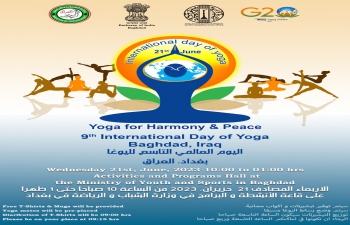 Embassy of India is ready to celebrate 9th International Day of yoga tomorrow on 21 June, 2023 at 9 am. Get ready for an amazing day and Join us for #IDY celebration