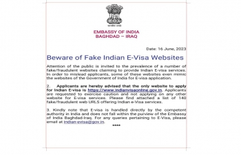 Beware of Fake Indian E-Visa Websites.