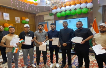 Acceptance letters for ICCR Scholarship for the Academic Year 2023-24 awarded to Iraqi students on the occasion of 77thIndependence Day of India.