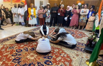 A special yoga session with the theme of “Yoga with Tiranga” was conducted on the occasion of 77th Independence Day of India.