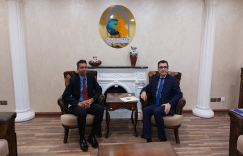 On Sunday August 27, 2023, Ambassador Prashant Pise met with Dr. Diyari Ahmad Majeed, Acting Head of Asia & Australia Department of Ministry of Foreign Affairs. During the meeting, they discussed issues of common interest.