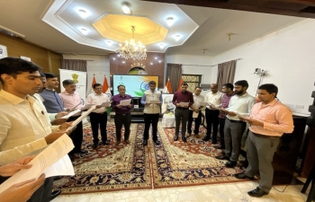 Ambassador Prashant Pise administered the 'Integrity Pledge' to the Mission officers as part of the Vigilance Awareness Week.
