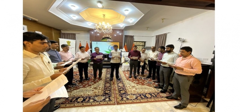 Ambassador Prashant Pise administered the 'Integrity Pledge' to the Mission officers as part of the Vigilance Awareness Week.