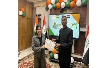 On the occasion of 75th Republic Day, Embassy of India, Baghdad organized Yoga Convocation Ceremony for successful participants of yoga courses. A great enthusiasm has been observed among the participants.