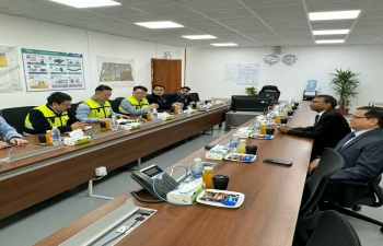 Ambassador Prashant Pise met with the Senior management of JGC and Hyundai to discuss welfare of about 6,000 Indian nationals employed at the site of Basra Refinery Upgradation Project.