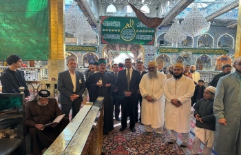 Ambassador Prashant Pise visited Holy shrine of Imam Hussain and Al Abbas in Karbala to discuss issues related to the welfare of Indian Pilgrims with office bearers of these Holy shrines.