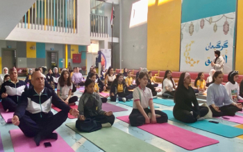 As part of the lead-up to the International Day of Yoga 2025, the Embassy organized third inspiring pre #IDY25 yoga session on May 8 at Al-Ufaq Primary School. Teachers and students came together to embrace this year’s theme ‘Yoga for One Earth, One Health’, promoting wellness, balance, and unity.