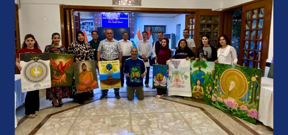 On 18 June 2025, the Embassy of India in Baghdad held a joyful Painting Competition, one of the five creative contests leading up to the International Day of Yoga 2025.