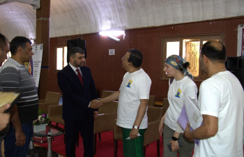 The Embassy of India in Baghdad expresses its sincere gratitude to the Ministry of Youth and Sports of the Republic of Iraq for its valued support in celebrating the 11th International Day of Yoga. The Ministry of Youth & Sports was represented by Dr.  Ahmed Saad Aliwi, DG, Department of Regional Affairs. In his remarks, Dr. Aliwi highlighted the Ministry’s ongoing collaboration with the Embassy of India to promote yoga, recognizing its global significance.